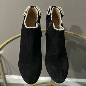 Valentino pearl bow booties